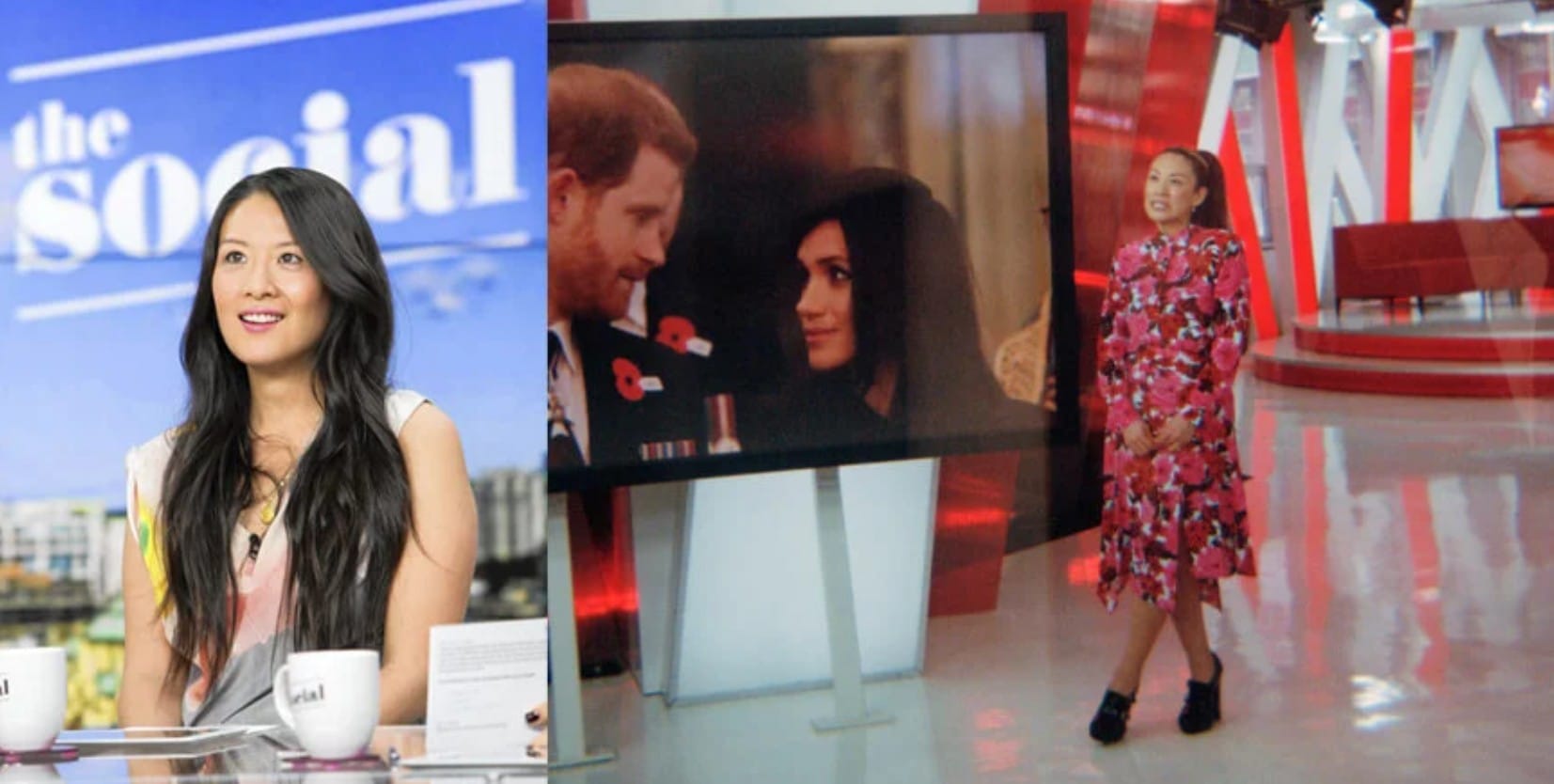 Lainey on The Social and on the eTalk set