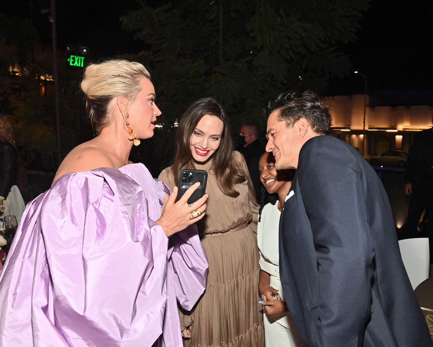 Katy Perry, Angelina Jolie, Zahara Jolie-Pitt, and Orlando Bloom attend Variety's Power of Women