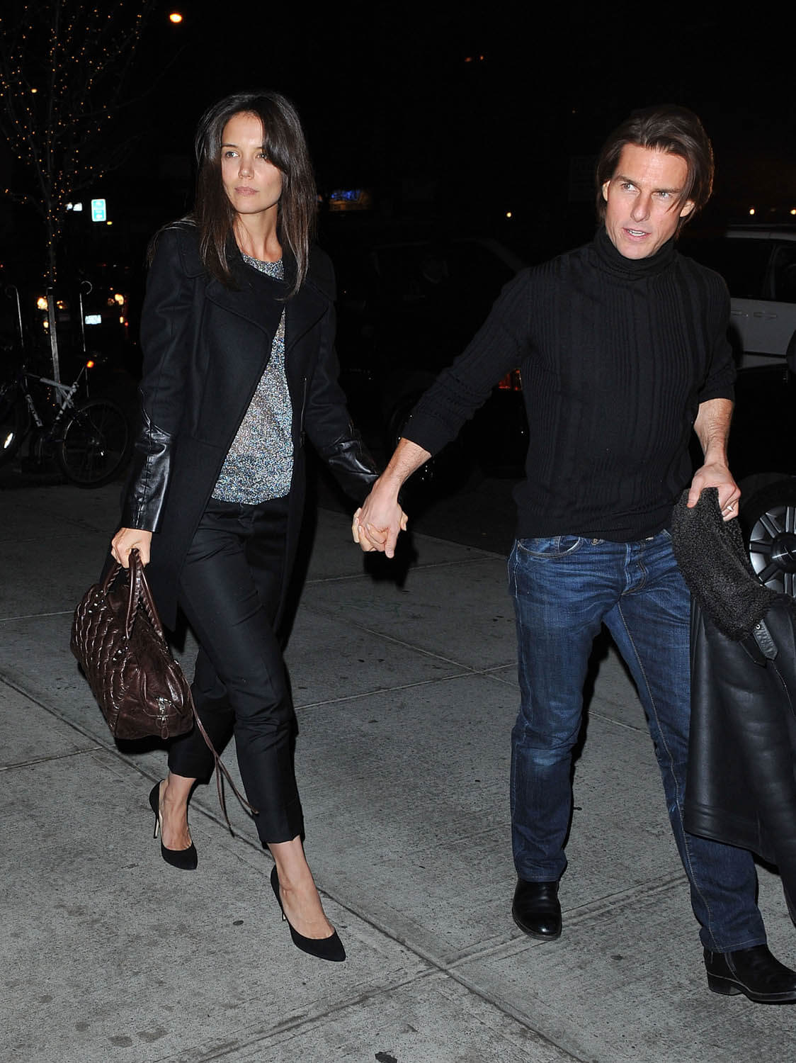 Katie Holmes and Tom Cruise seen arriving at Bowery Hotel on December 18, 2010