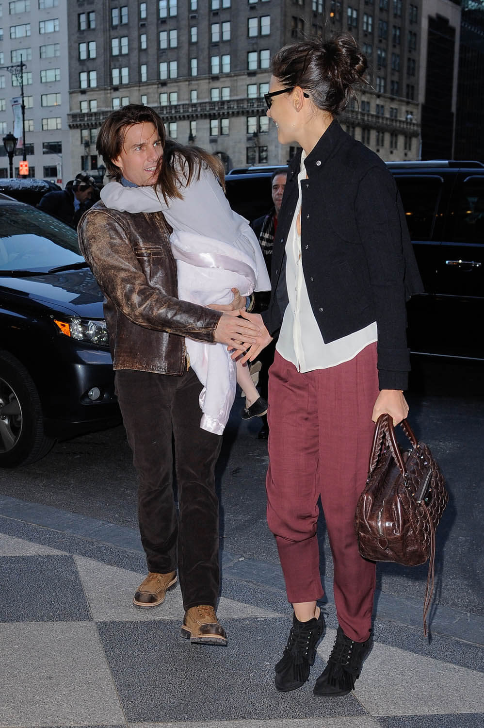 Tom Cruise, Suri Cruise and Katie Holmes visit the Plaza Hotel on December 20, 2010