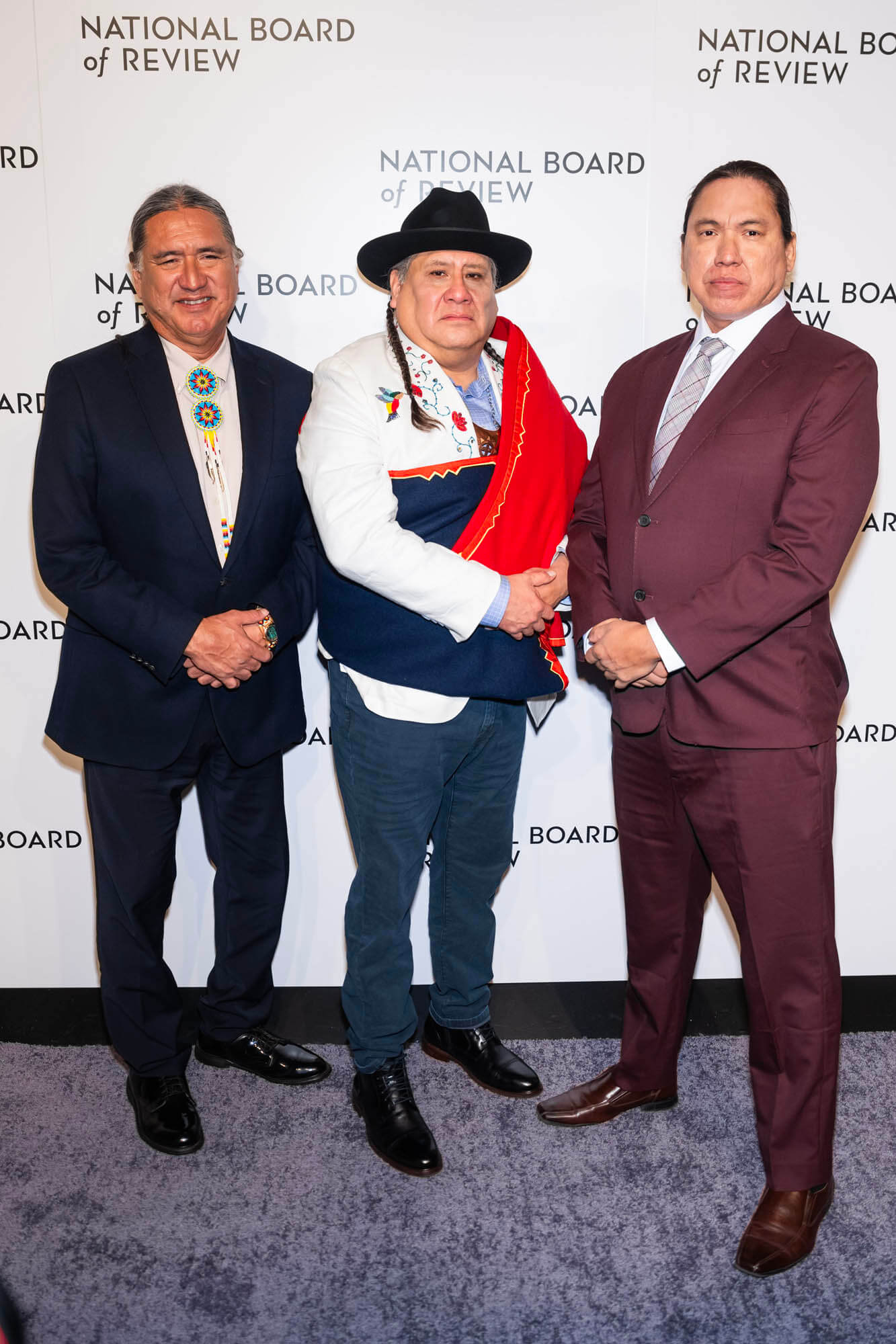  Talee Redcorn, Yancey Red Corn and William Belleau attends the 2024 National Board Of Review Gala