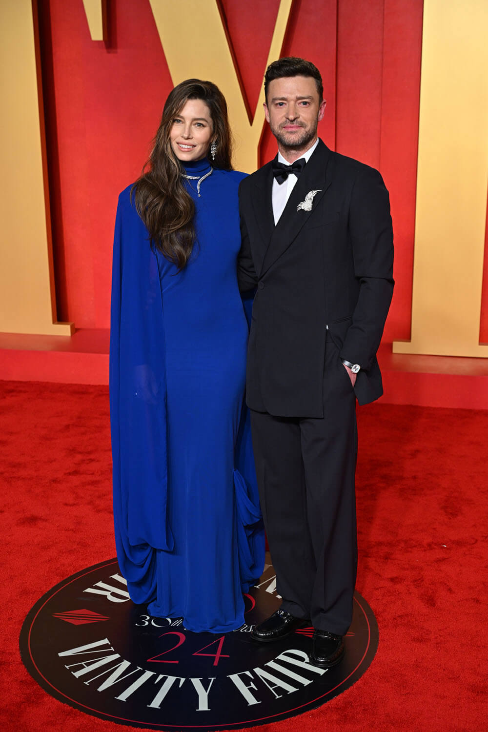 Jessica Biel and Justin Timberlake attend the 2024 Vanity Fair Oscar Party