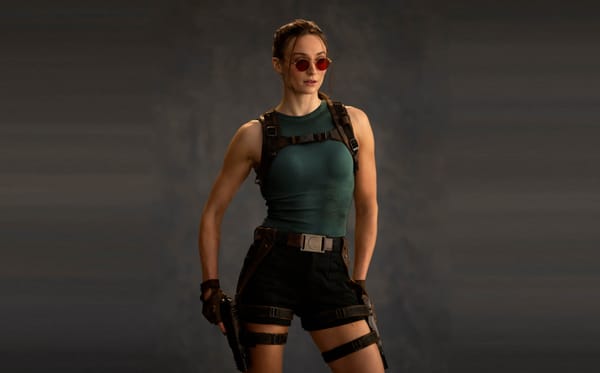 Sophie Turner flexes as Lara Croft