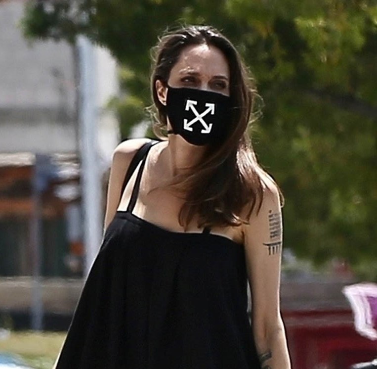 Angelina: masked and matching