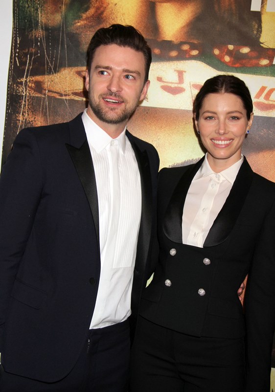 Mrs & Mrs Timberlake in tuxedos