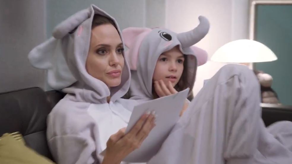Angelina in a onesie
