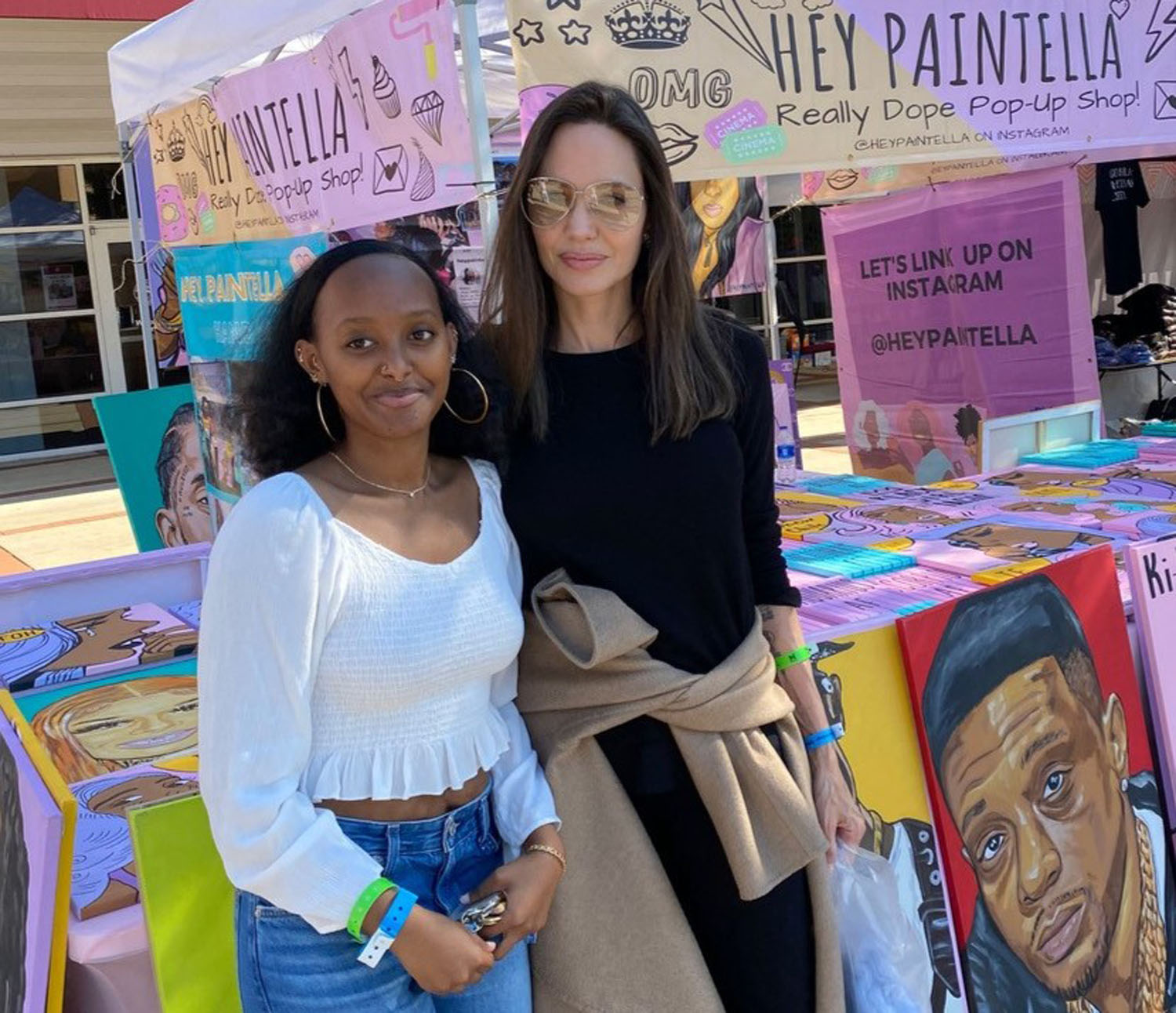 Angelina and Zahara on campus