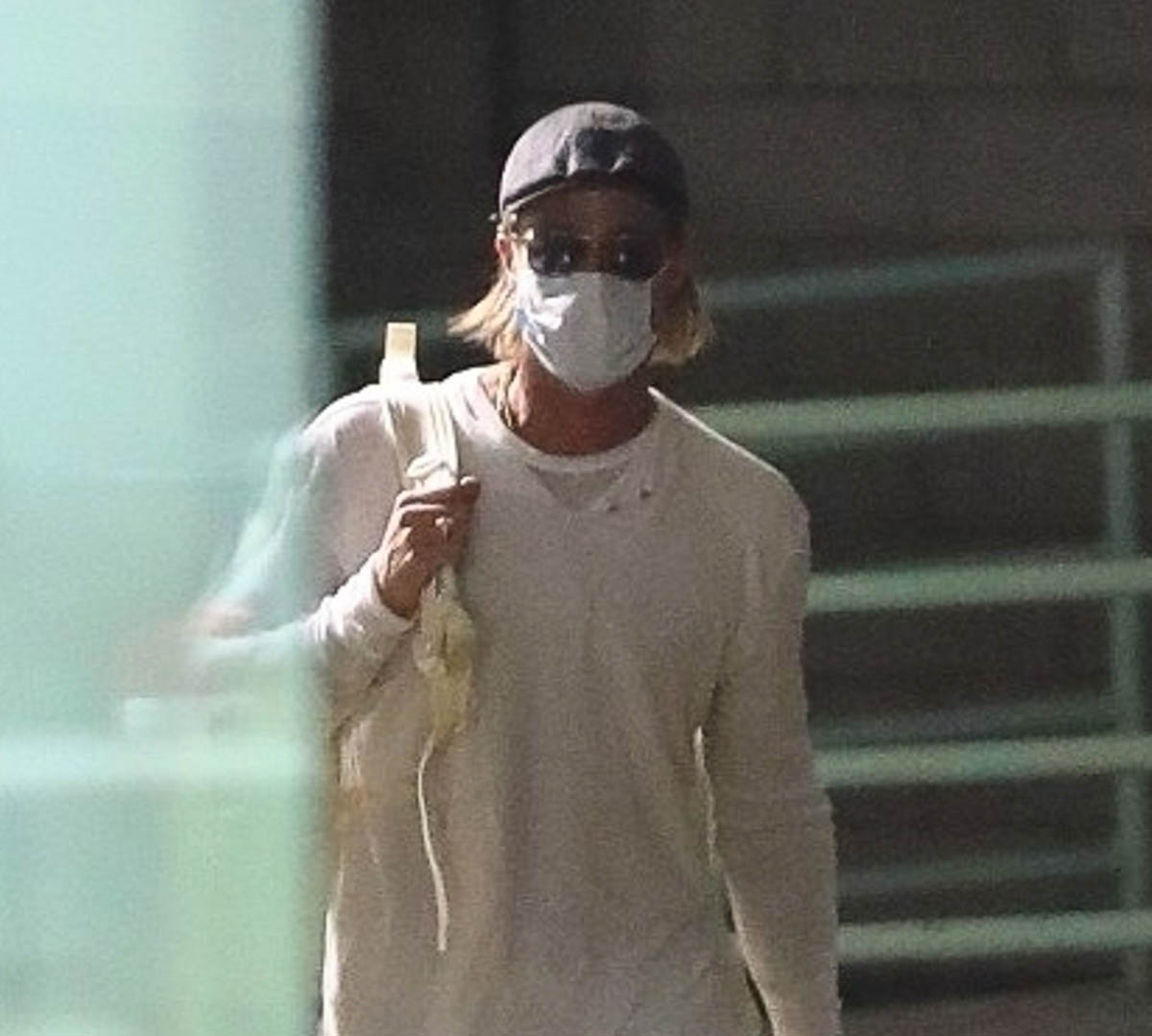 Brad Pitt, masked (and not driving with Tom Cruise)