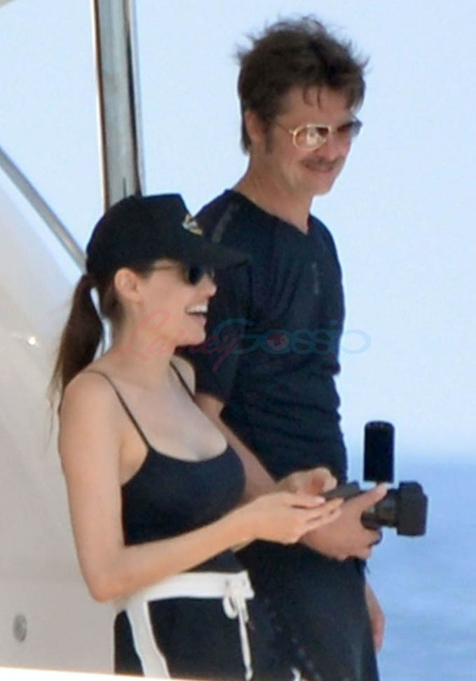 Angelina Jolie in swim shorts