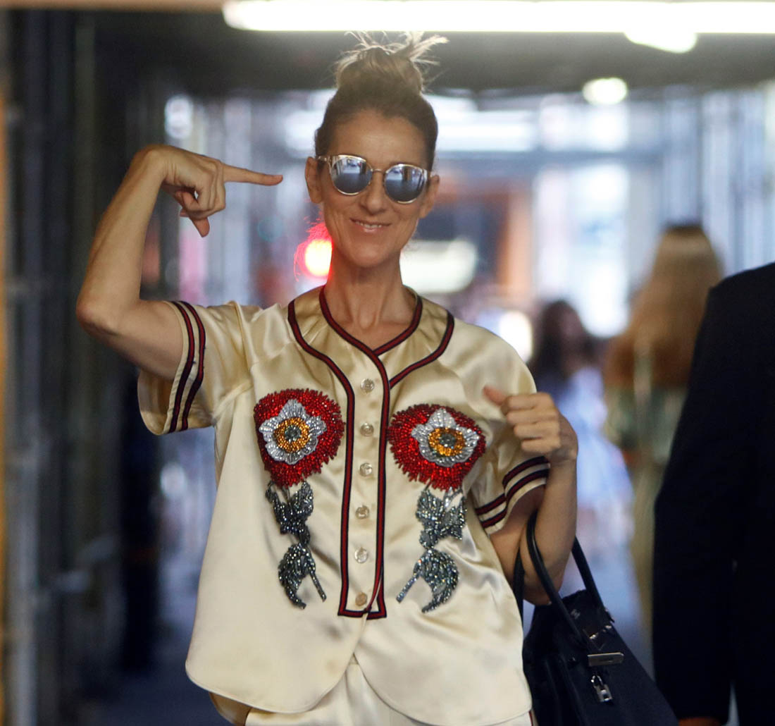 Celine poses wherever