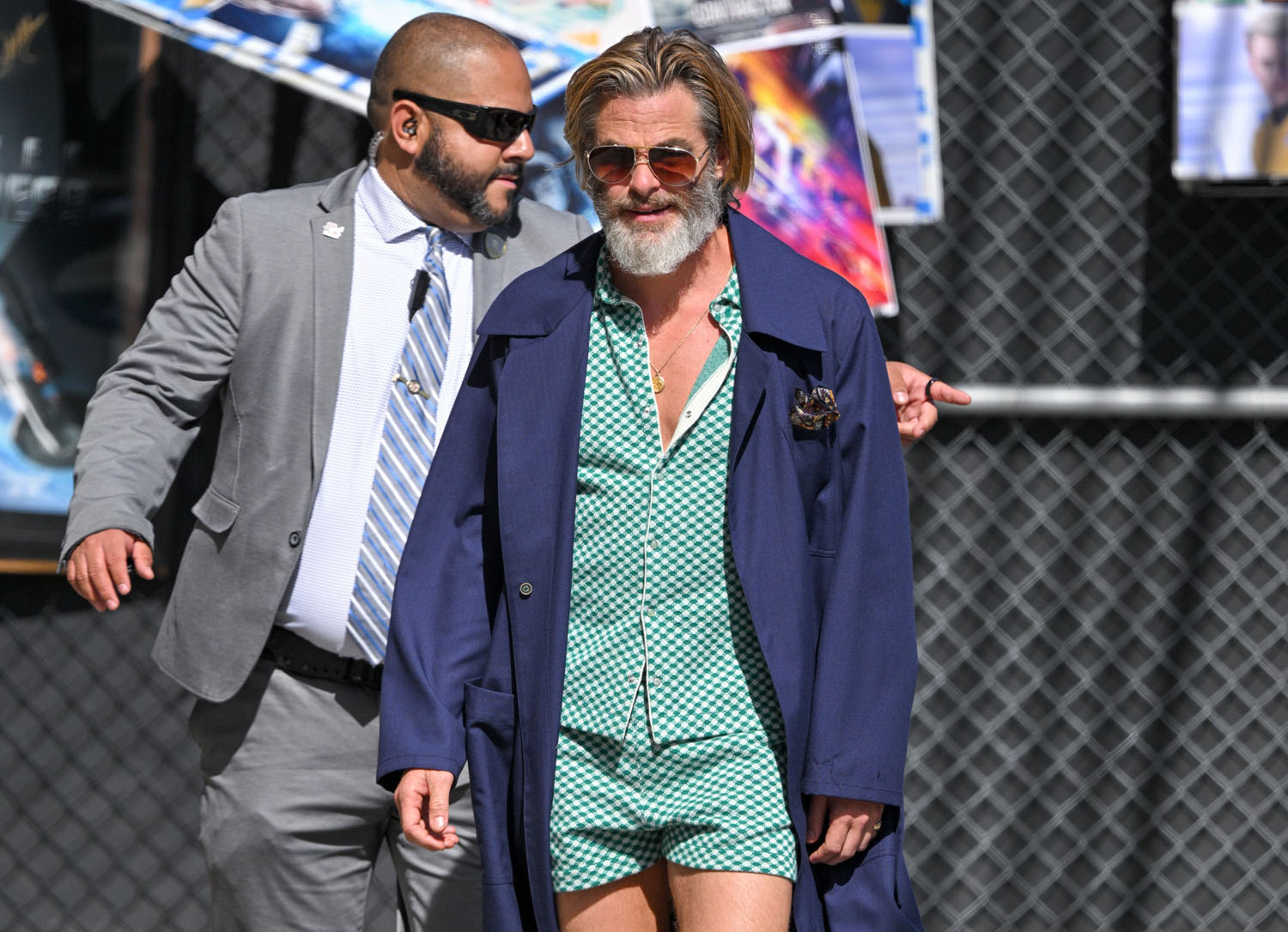 Outfit of the Week: Chris Pine green pyjamas