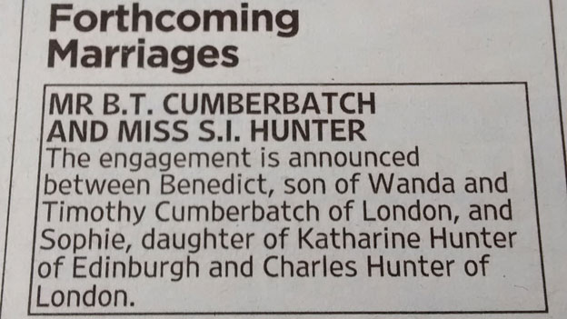 Benedict Cumberbatch is engaged