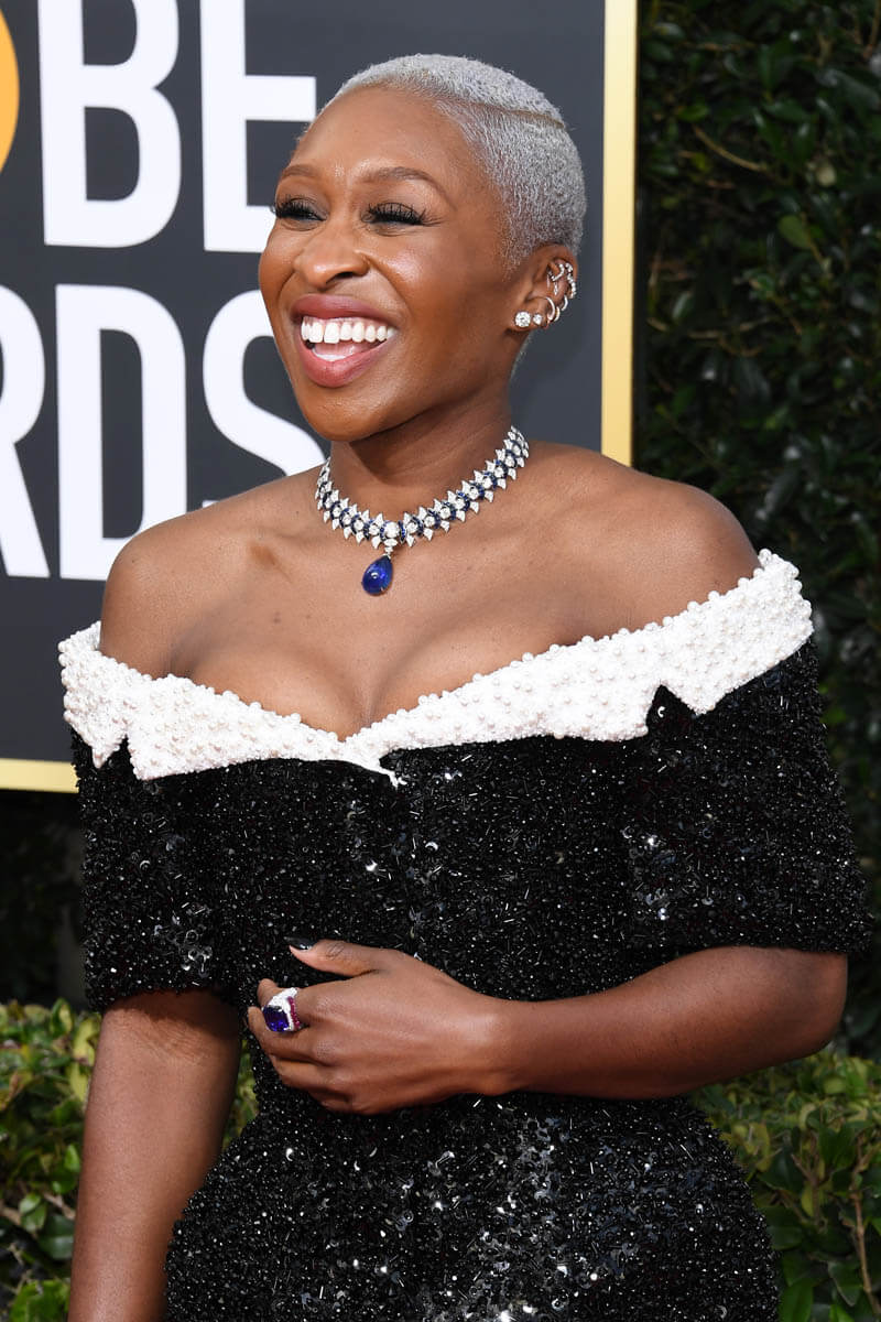 Cynthia Erivo & Scarlett Johansson: Globes Piercing Pals