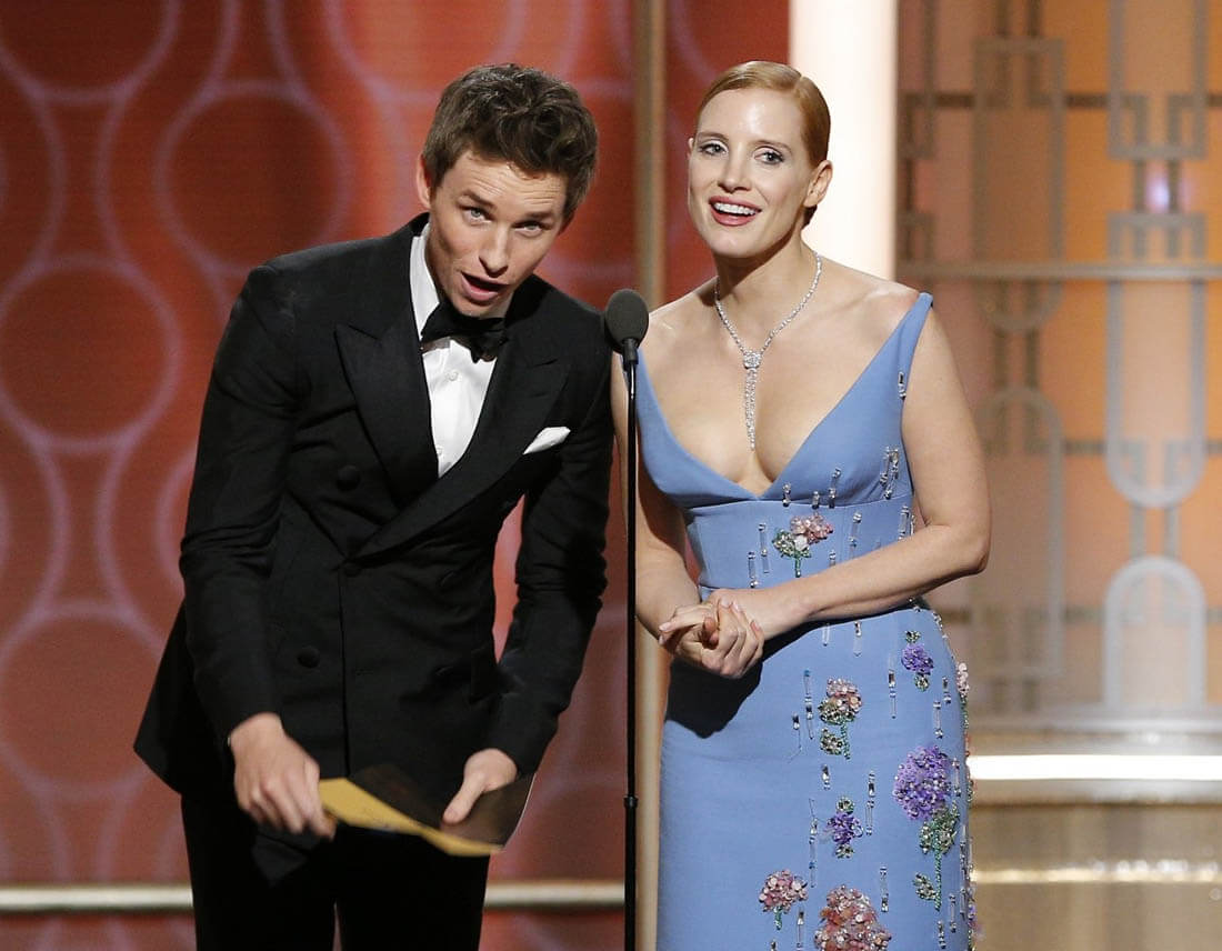Chastain and the Redmayne at the Globes