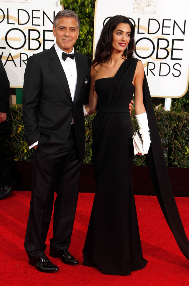 Amal & George Clooney: Gloves at the Globes
