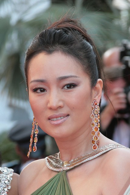 Gong Li in an elevator