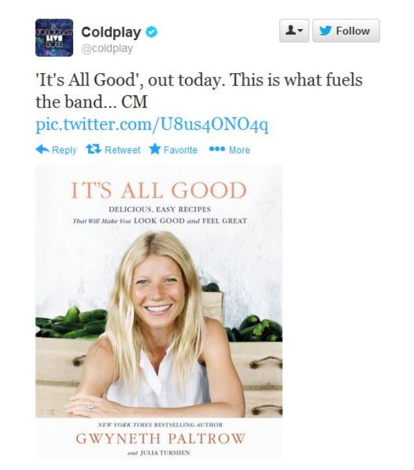 Chris & Coldplay support GOOP