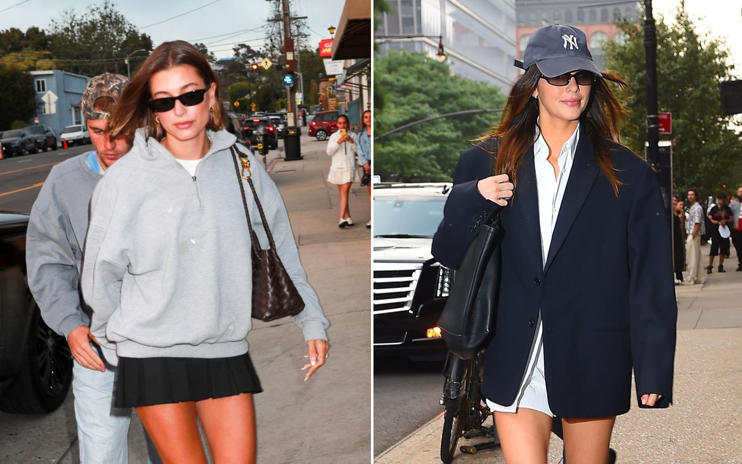 Hailey and Kendall: White Dresses and Uniform Athleisure