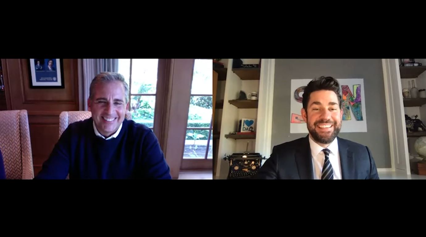 John Krasinski SDs with "best boss" Steve Carell