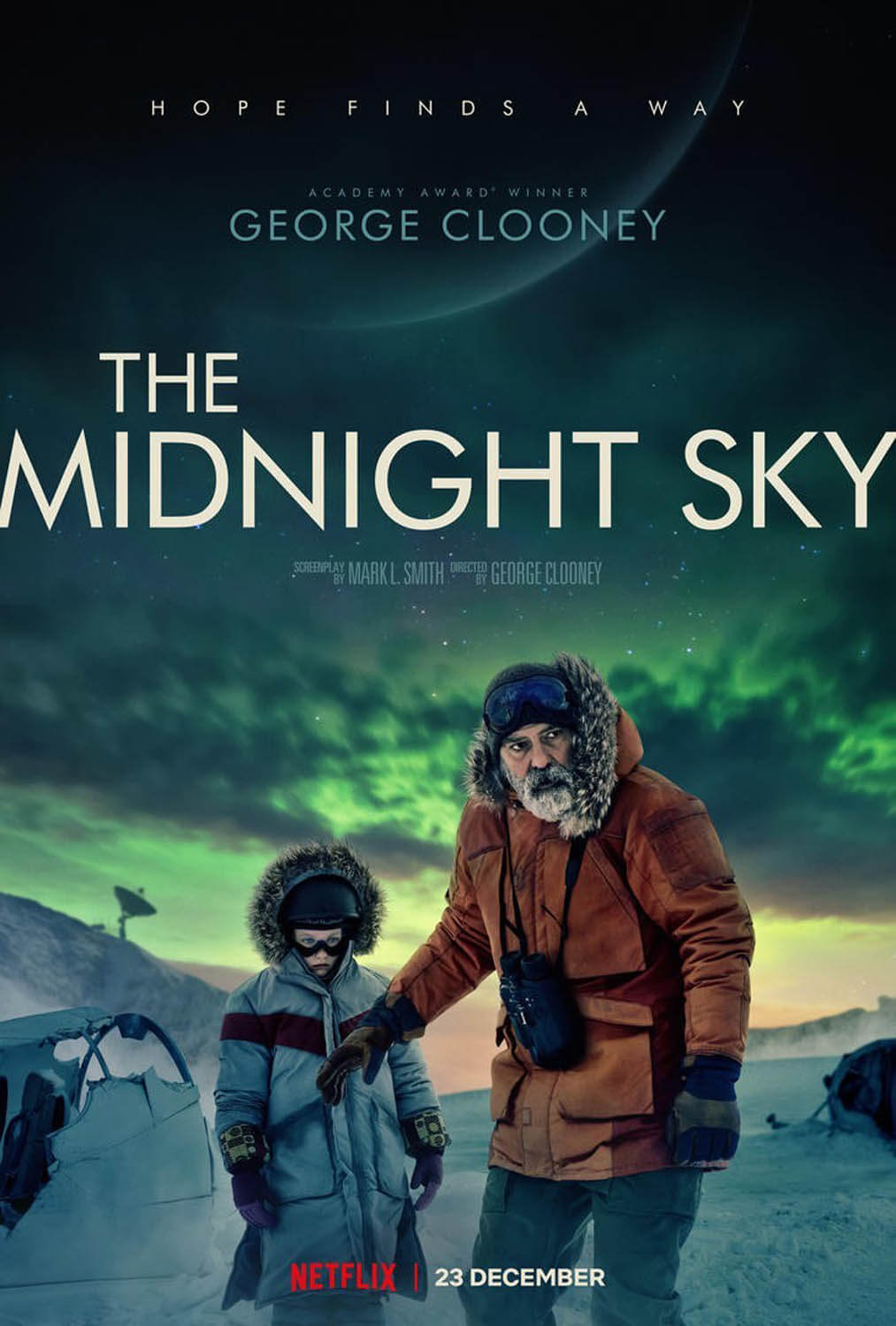 George Clooney and Felicity Jones in The Midnight Sky