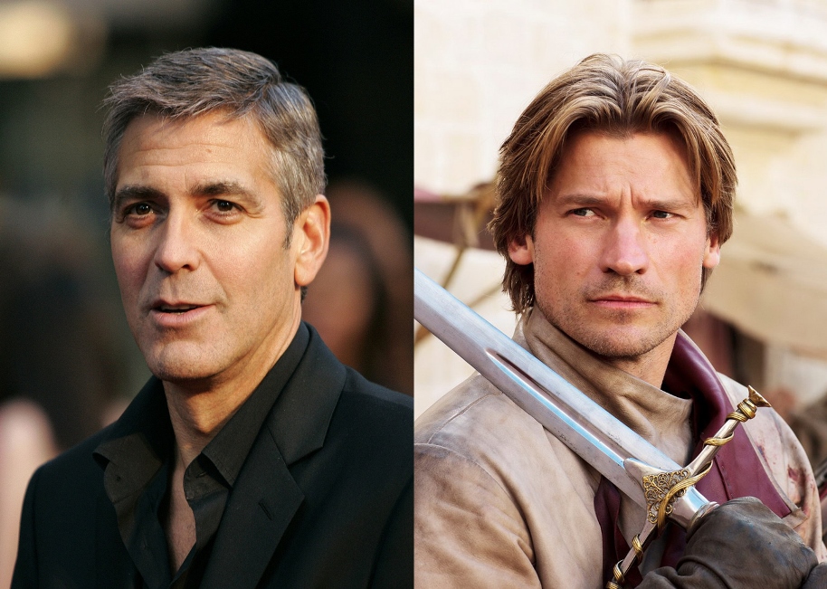 Jaime Lannister almost sprayed George Clooney