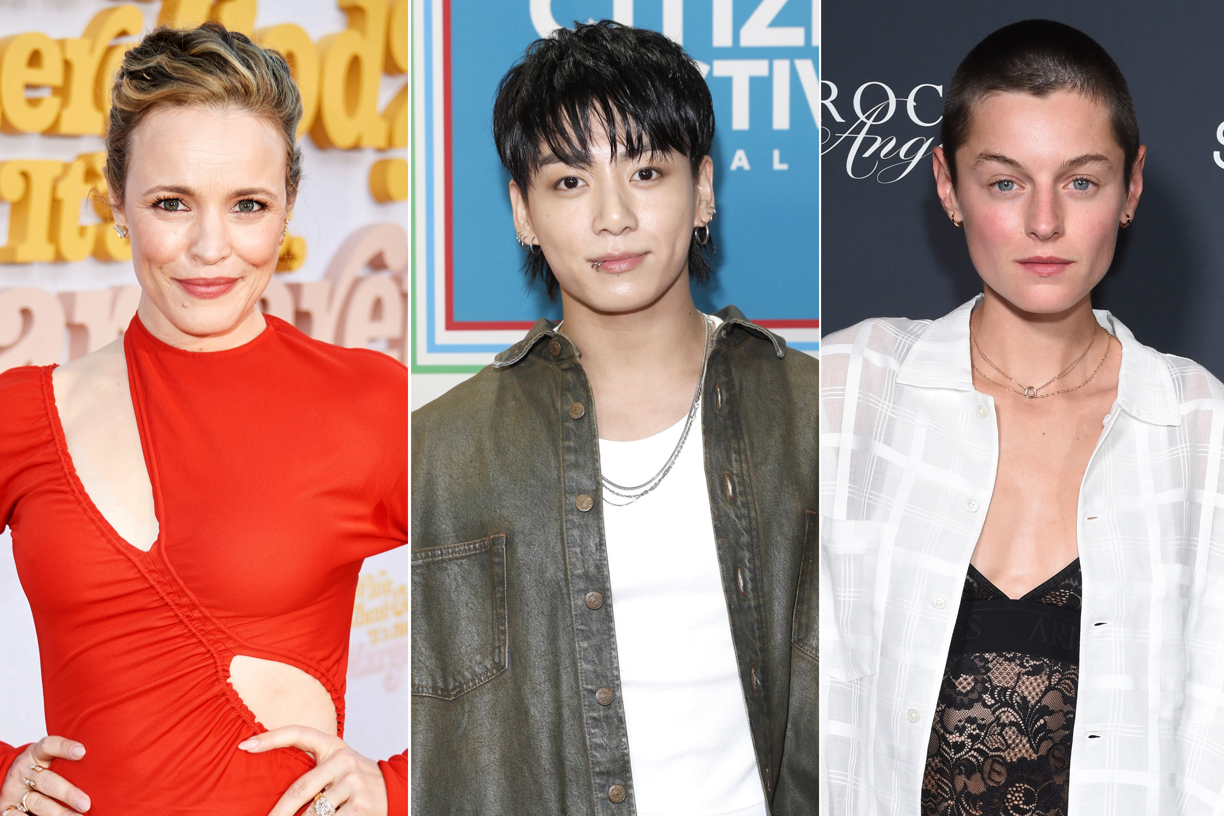 Rachel McAdams, Jungkook, and Emma Corrin
