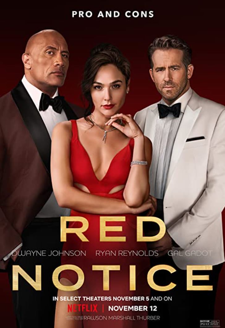 Dwayne Johnson, Ryan Reynolds, and Gal Gadot in Red Notice