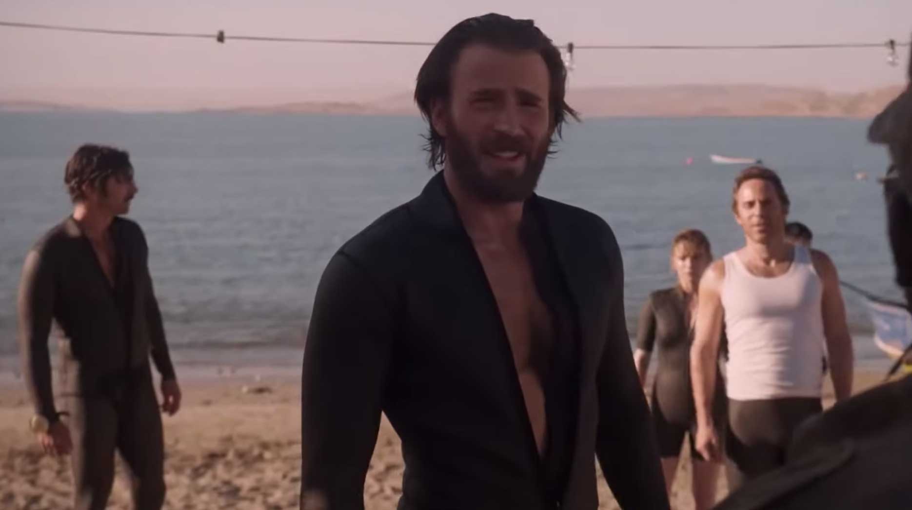 Shirtless Chris Evans in Red Sea Diving Resort