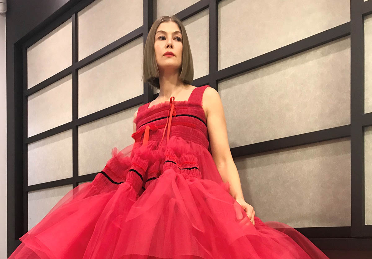 A Red Dress for Rosamund Pike