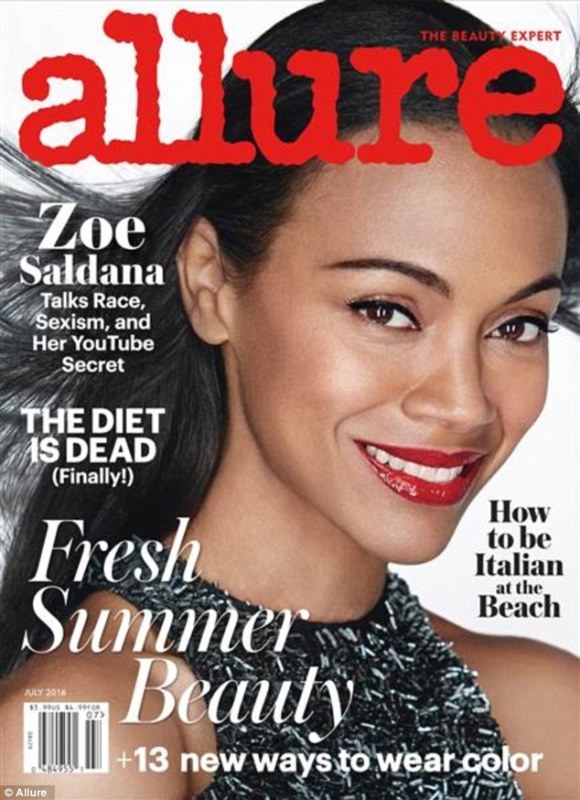 Zoe Saldana drops no mics in Allure