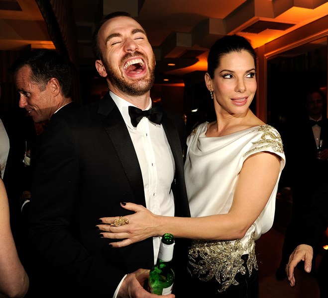 Sandra Bullock talks about Chris Evans