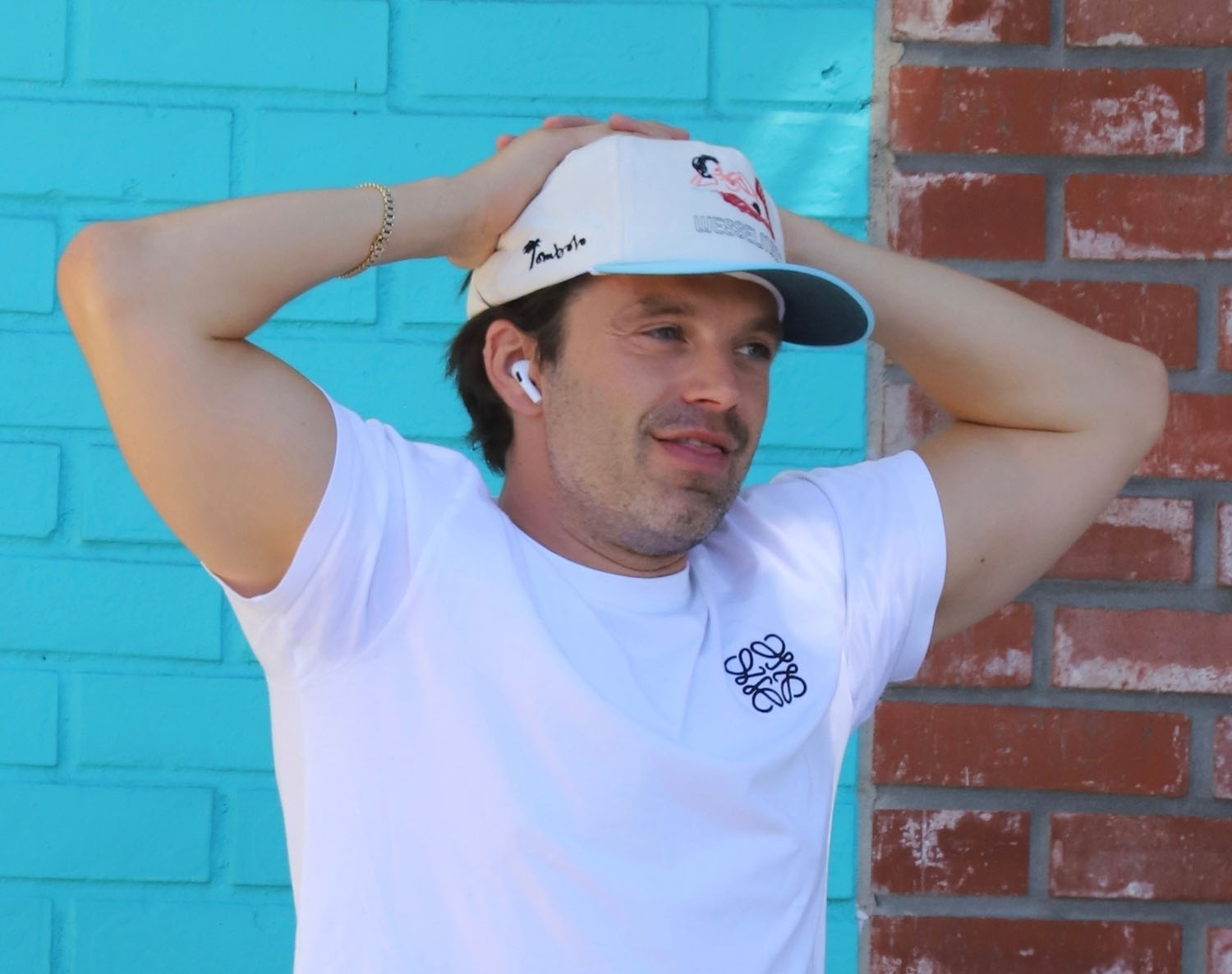 Sebastian Stan outside