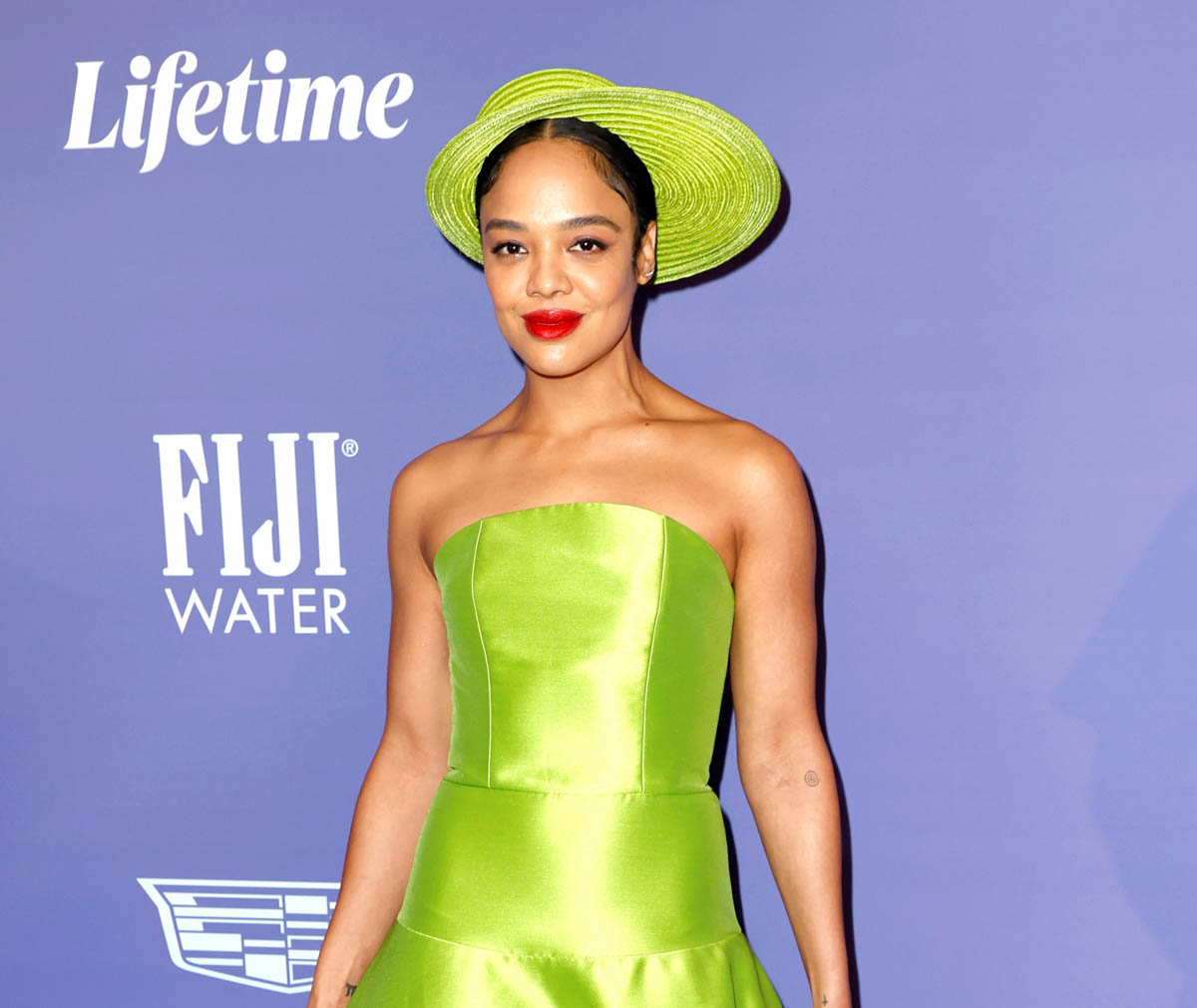 Tessa in Grinch Green and Jennifer Garner’s Brown Boots