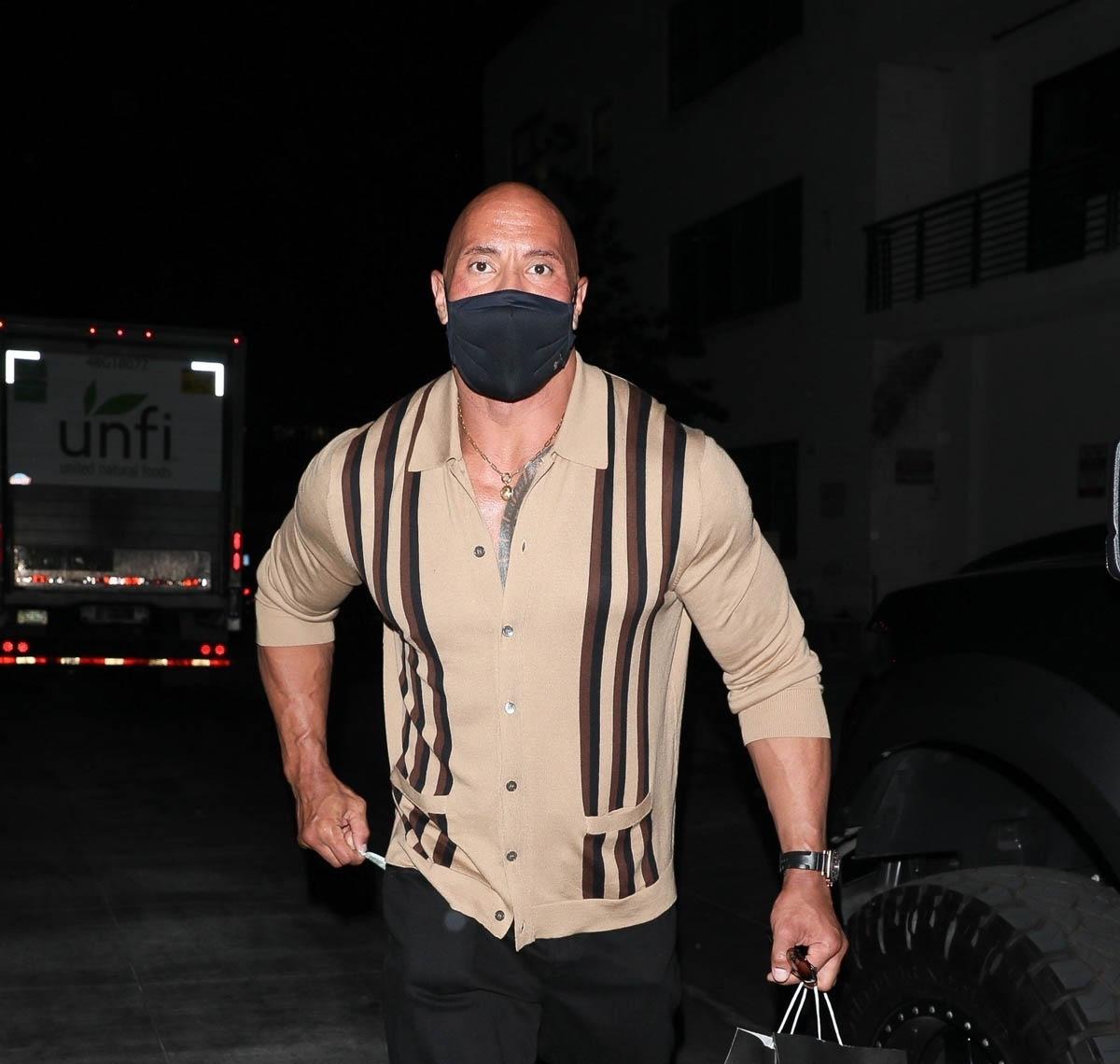 The Rock’s matching dinner outfits