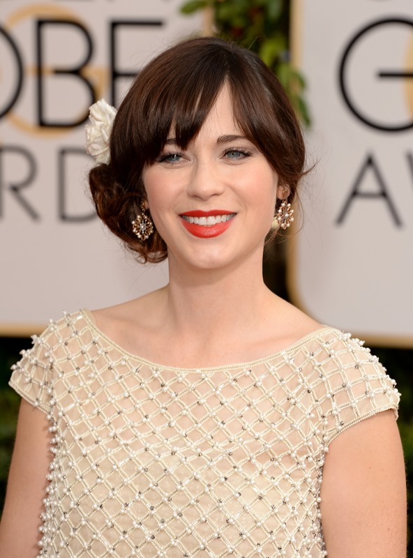 Zooey Deschanel: tulle at the Globes