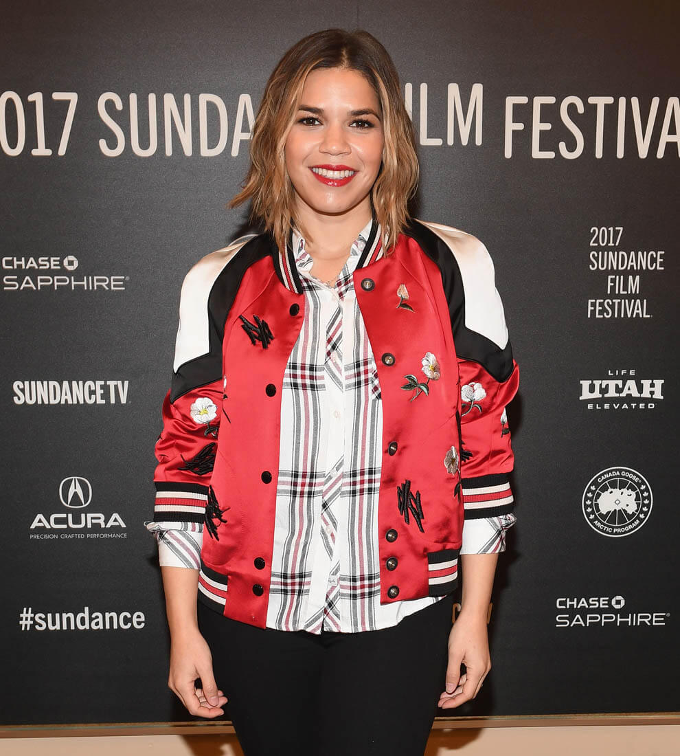 Carpets & Candids: America Ferrera’s Sundance bomber