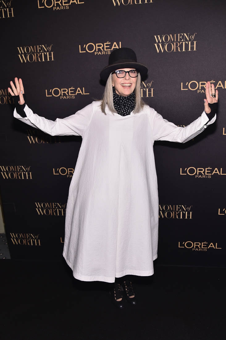 Carpets & Candids: Diane Keaton’s white sheet