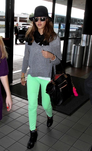 Mint green jeans!