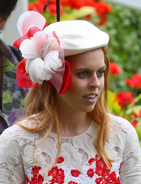 Princess Beatrice’s red petals on white