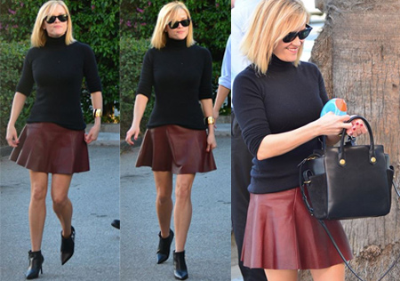 Sasha Finds: Reese’s leather skirt and outfit
