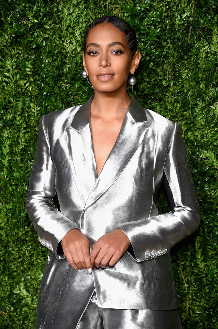 Carpets & Candids: Solange’s silver suit