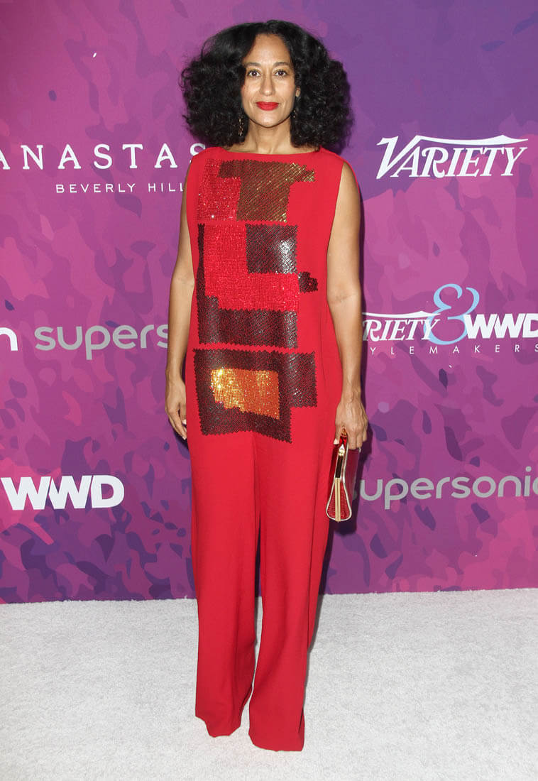 Carpets & Candids: Tracee’s red jumpsuit