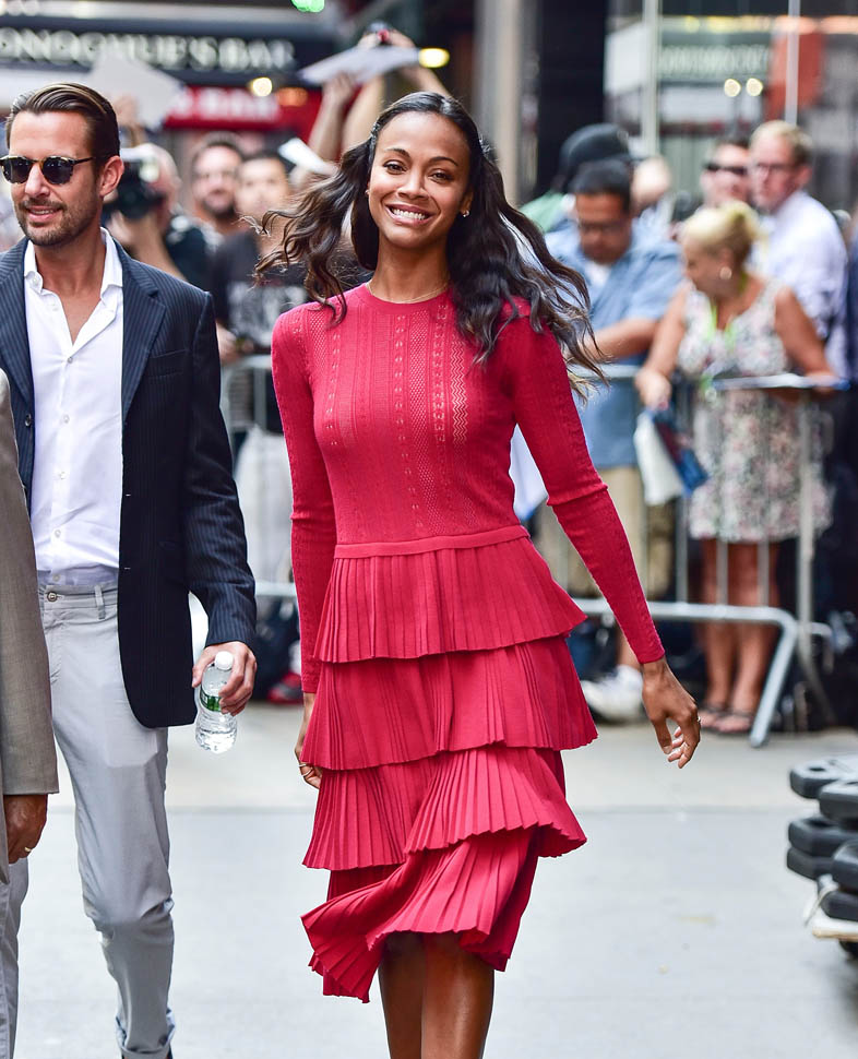 Carpets & Candids: Zoe’s red pleats and pyjama top